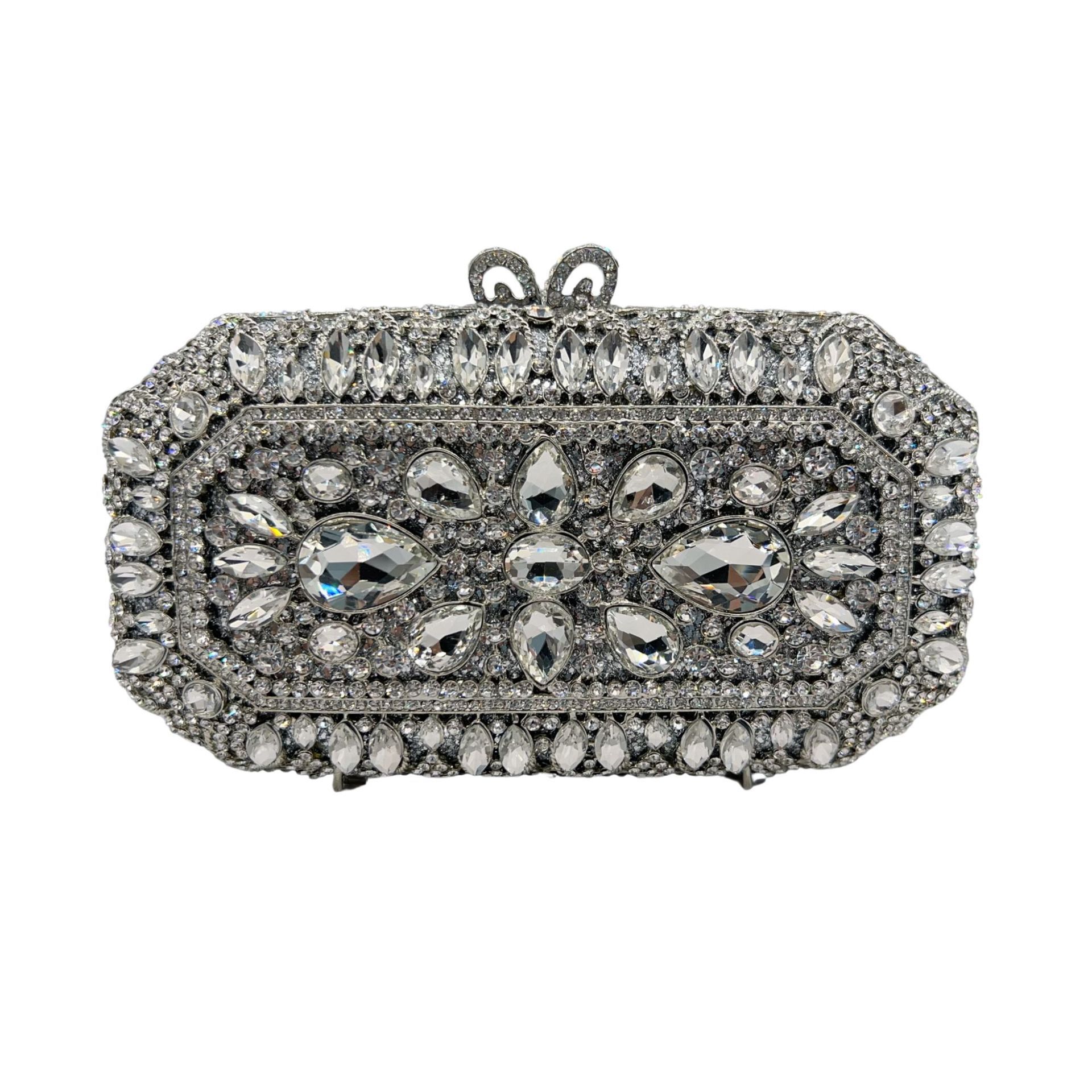 * Bolsa de cena con diamantes transfronterizos metal hueco bolsa de mano de diamantes de colores bolsa de noche de mujeres europeas y americanas