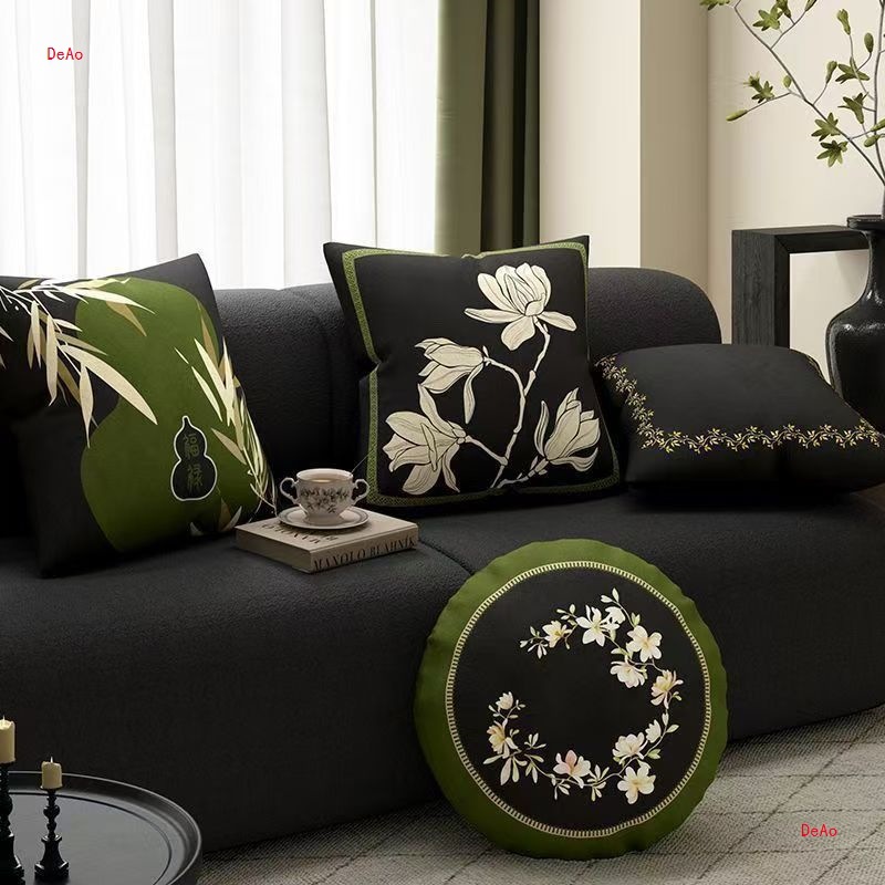 Medieval Style Pillow, Double-Sided Light Luxury Retro Pillow, Living Room Decorative Lumbar Pillow, Dormitory Pillow, Soft Cushion