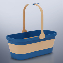 Folding water bucket portable household mop bucket silicone bucket multi-functional outdoor water bucket handle plastic bucket wholesale