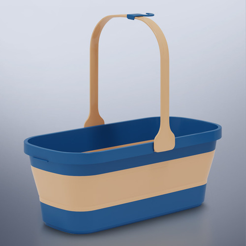 Folding water bucket portable household mop bucket silicone bucket multi-functional outdoor water bucket handle plastic bucket wholesale