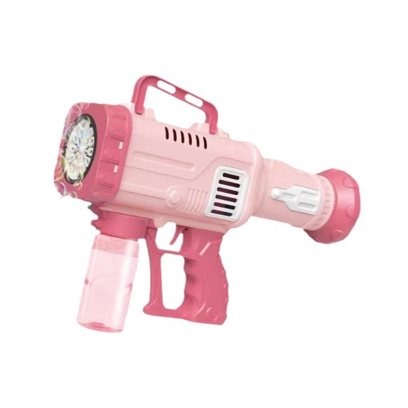 Juguetes infantiles dibujos animados máquina de burbujas automática de mano cohetes burbujas pistola juguetes supermercado regalos al por mayor