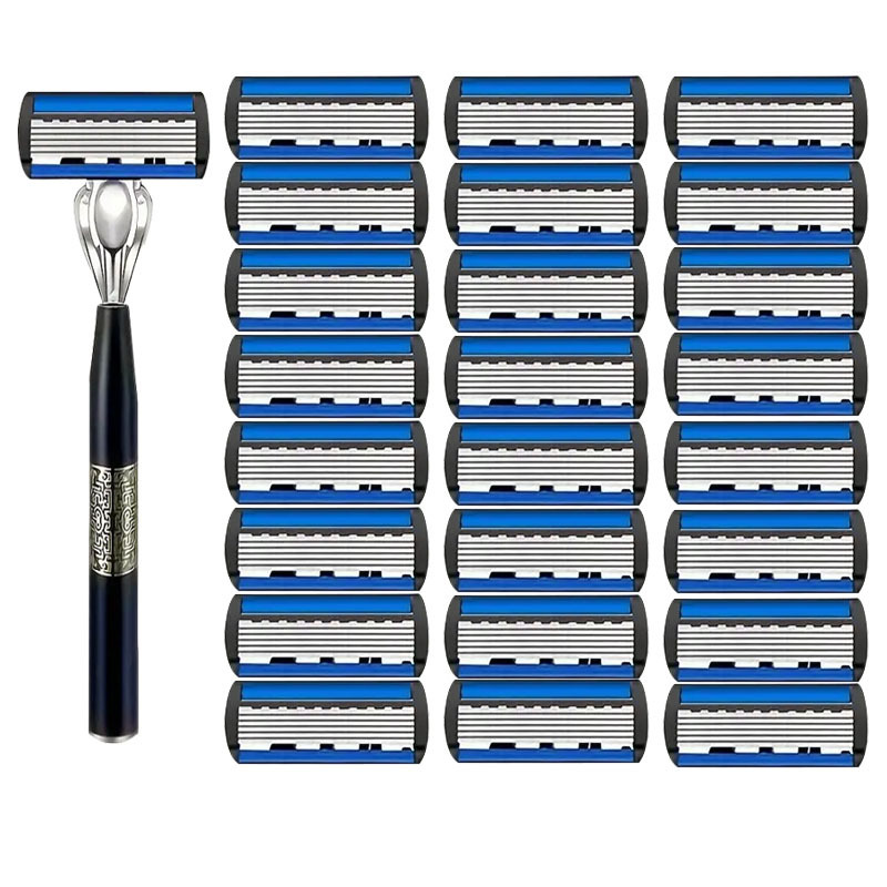 6-layer safety razor manual men's razor anti-scratch blade razor replaceable head razor 6-layer safety razor manual men's razor anti-scratch blade razor replaceable head razor
