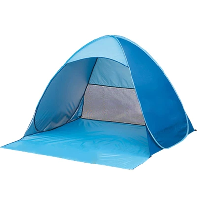Outdoor Beach Camping Style Camping Style Tent Simple Quick-Open Steel Wire Foldableable Printed Logo Amazon Cross-Border Sun Protection
