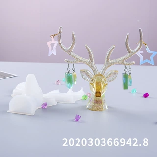 得意洋洋diy滴胶模具款2款鹿角摆件硅胶模具镜面圣诞鹿