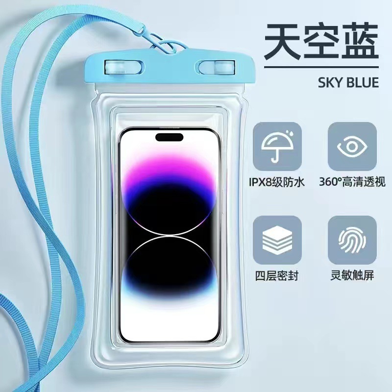 Funda Impermeable para Teléfono de PVC con Pantalla Táctil y Bolsa de Aire para Natación image 4