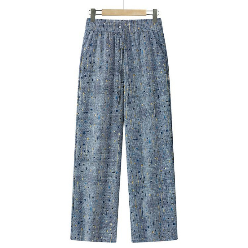 Fashionable Casual Women's Pants, Loose and Comfortable, Printed Nine-Point Pants, Elastic Waist, Slimming Pants