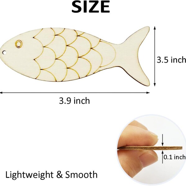 30 unfinished fish -shaped wood hollow fish and wood DIY crafts…
