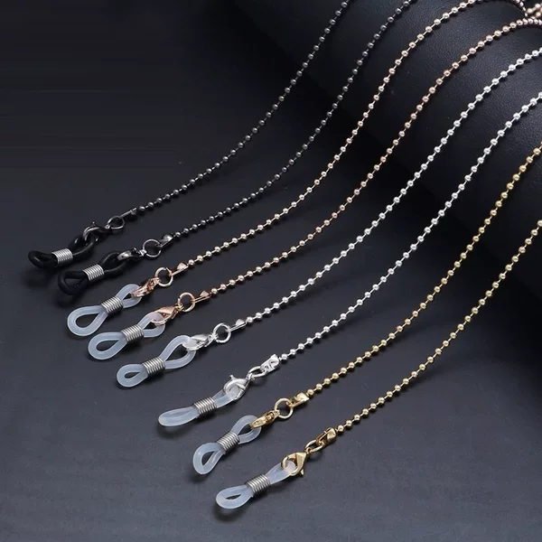 New glasses chain glasses rope mask chain metal glasses hanging chain hanging rope neck anti-loss mask multi-use bead chain