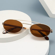 25跨境专供复古椭圆墨镜高品质太阳镜男女士蛤蟆镜潮圆款批 54zs