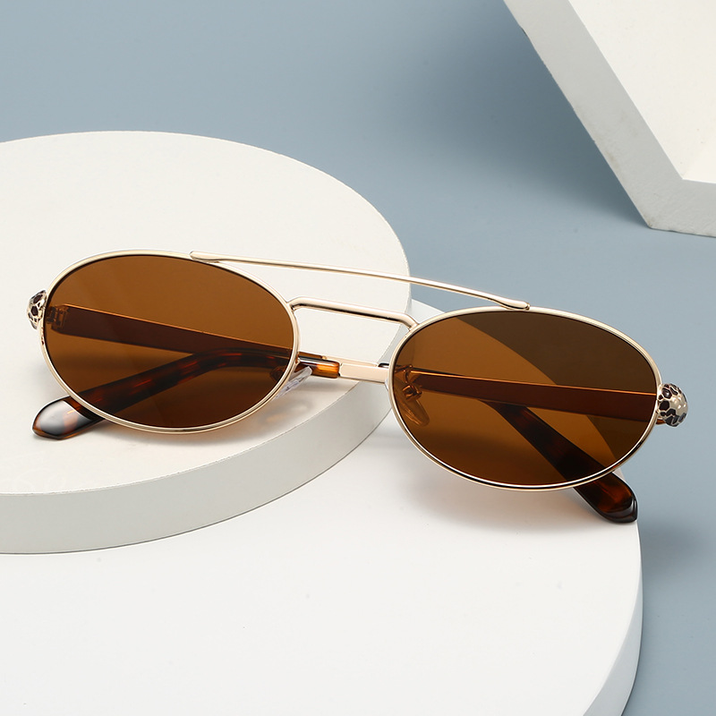 25跨境专供复古椭圆墨镜高品质太阳镜男女士蛤蟆镜潮圆款批 54zs