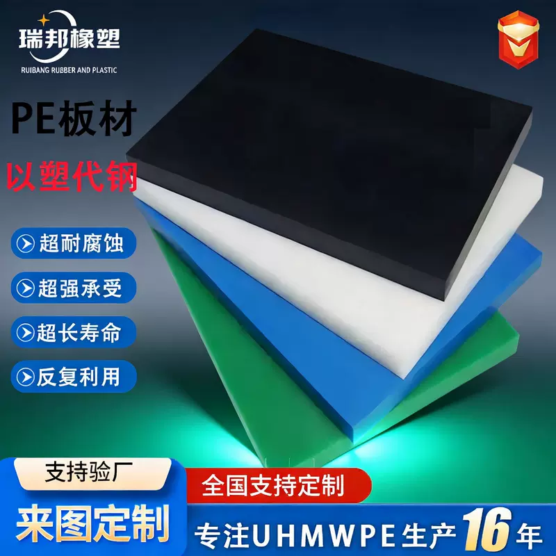 Плита из сверхвысокомолекулярного полиэтилена UHMWPE ударопрочная антипригарная под заказ