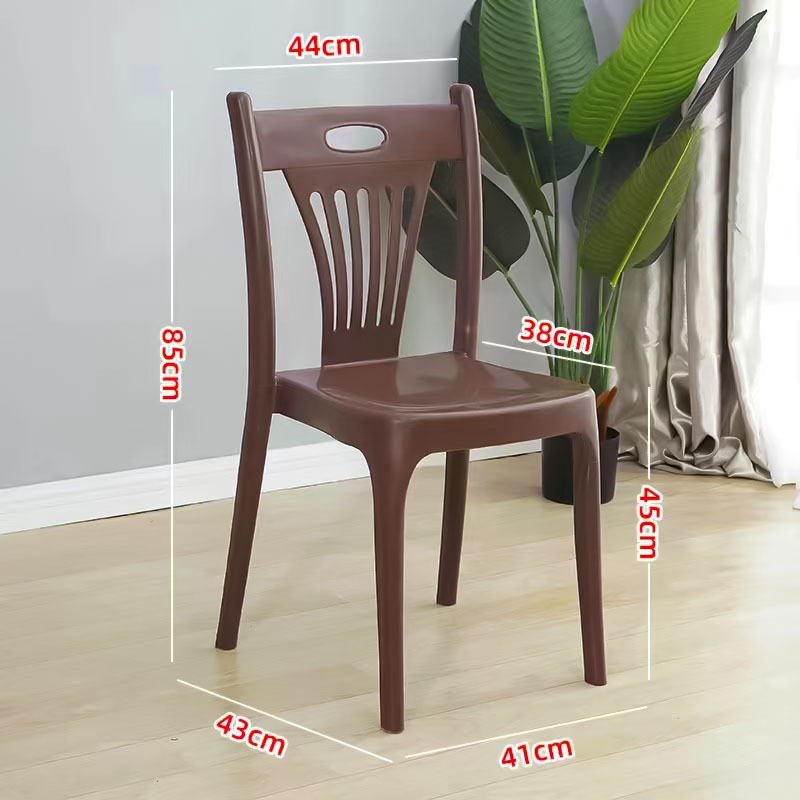Silla trasera de plástico engrosada puesto grande Silla de comedor Silla de restaurante hogar al aire libre playa adulto rápido comedor silla de plástico taburete
