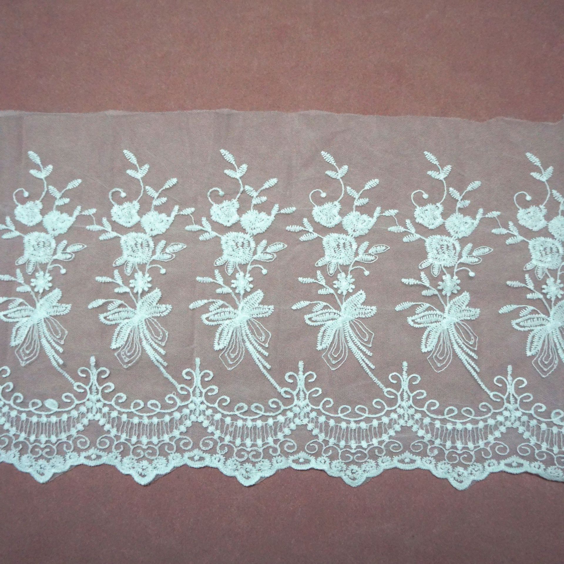 牛奶丝锦网刺绣网布花边 五角星服装辅料DIY配饰 洛丽塔水溶花边