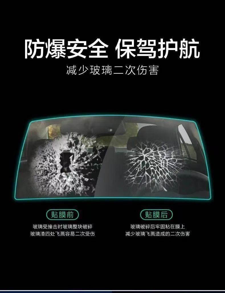 Car Window Film Self-Adhesive Car Glass Film Full Car Film Front Windshield Window Insulation Film Sun Protection Explosion-Proof Solar Film
