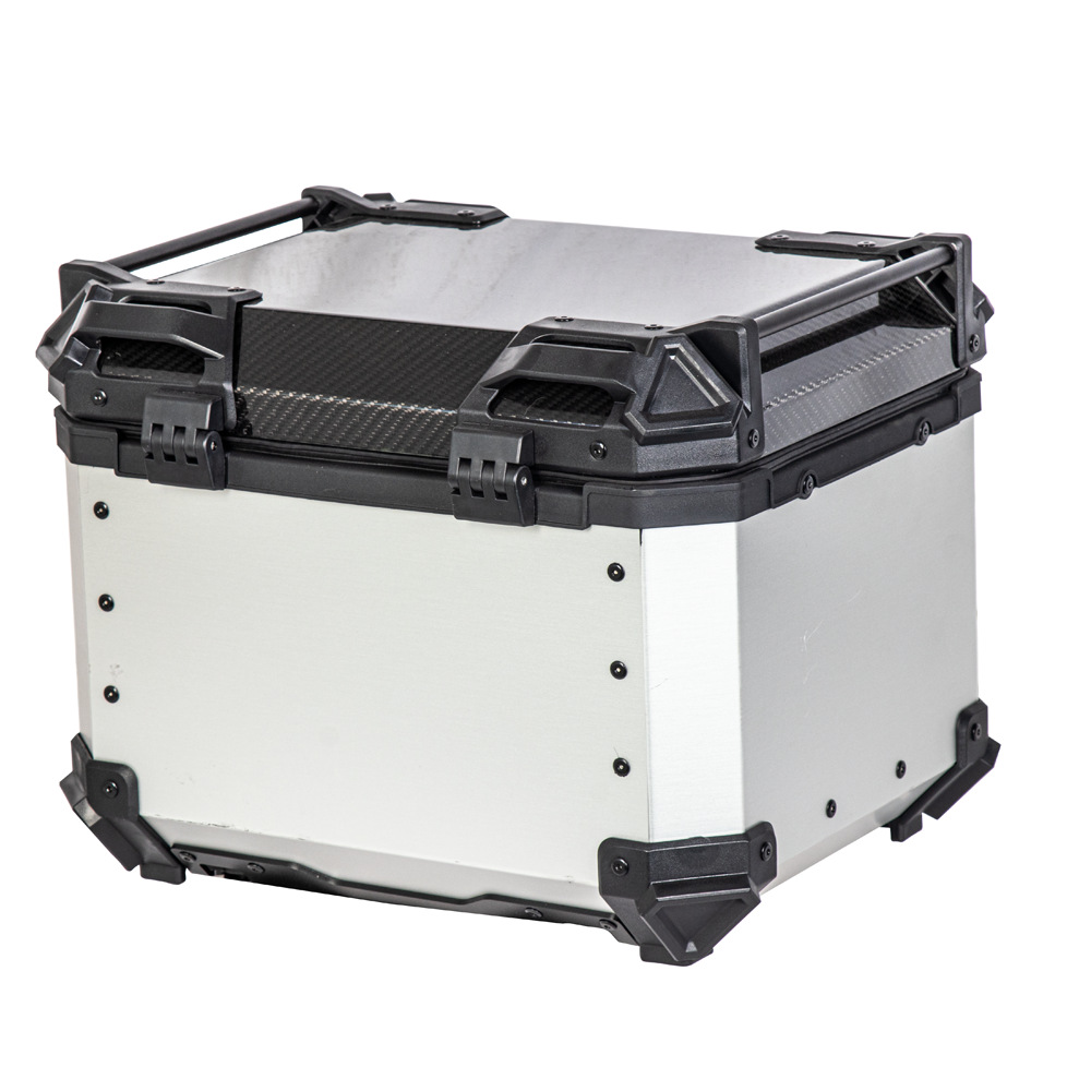 45L fibra de carbono cubierta superior de aleación de aluminio de liberación rápida equipaje de almacenamiento eléctrico motocicleta tronco