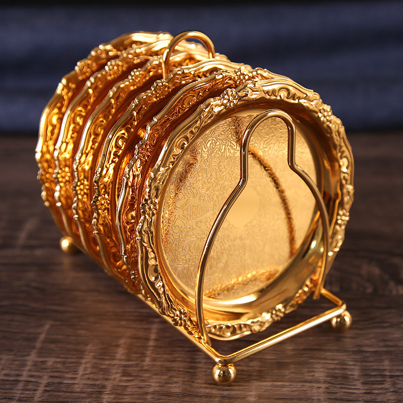 European -style metal coaster high -end home tea coat insulation pad…