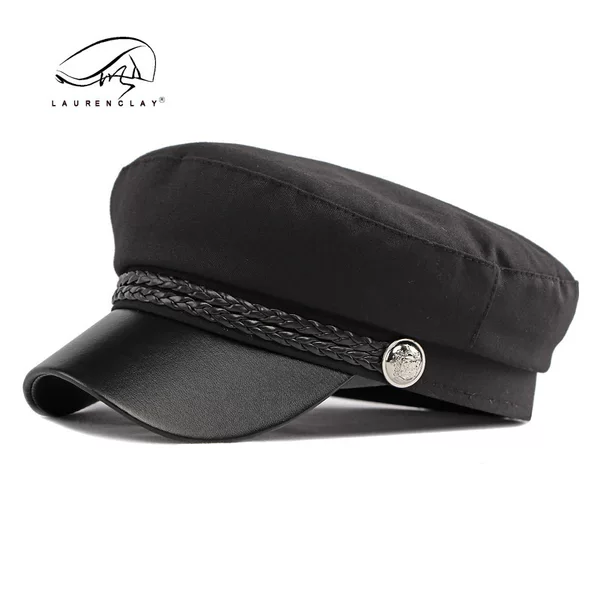 Women's Hats for Spring and Autumn, Simple Plain Baseball Caps, College Style Retro Flat-Top Hats, Navy Hats, Anti-Japanese Student Hats