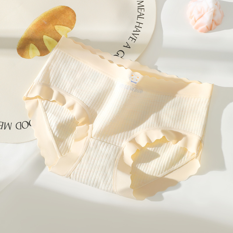 Calzoncillos cortos triangulares femeninos de estilo fino de verano para niñas cabeza transpirable entrepierna antibacteriana cintura media sin costuras para mujer ropa interior de gran tamaño algodón