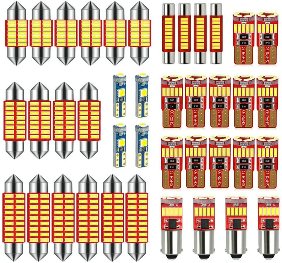 Auto LED conjunto 40PCS T10 luz de ancho 31 41MM doble punta luz de lectura luz de matrícula luz interior image 1