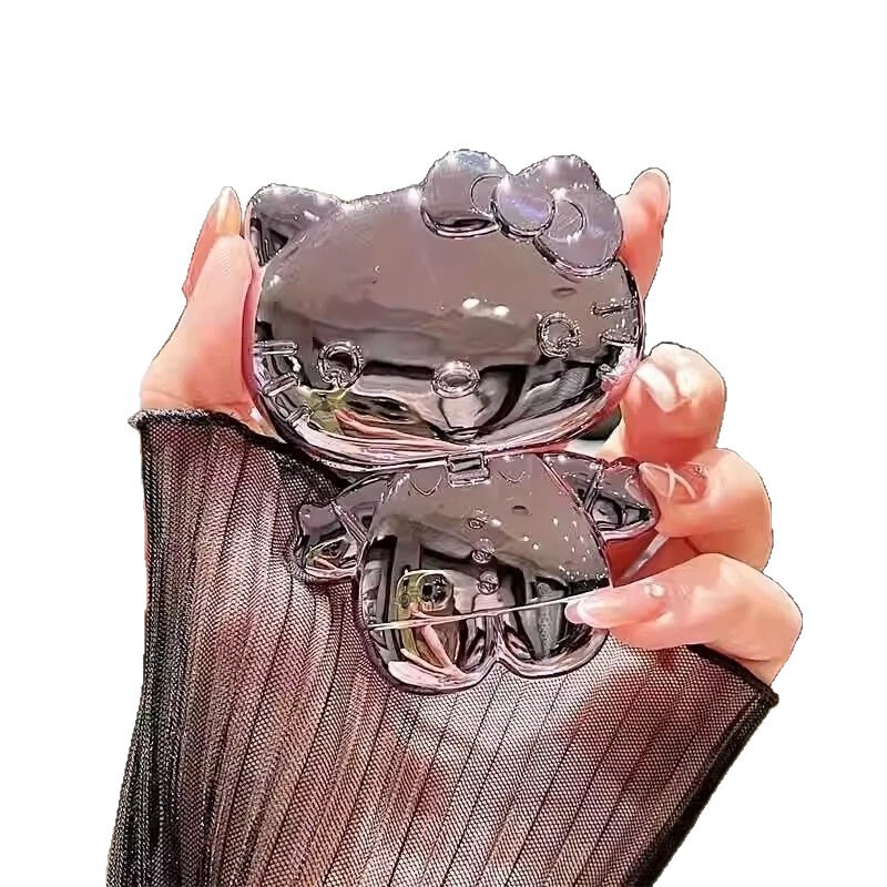電気メッキ漫画猫携帯電話ホルダー回転化粧鏡無地かわいいギフト DIY 携帯電話ケースアクセサリー素材|undefined