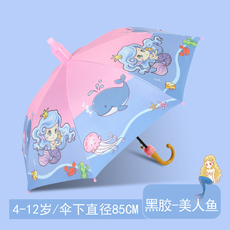 Paraguas para niños, cubierta impermeable para estudiantes masculinos y femeninos, paraguas de doble uso para sol y lluvia, paraguas con protección UV con revestimiento negro, paraguas especial para niños que van a la escuela. image 22