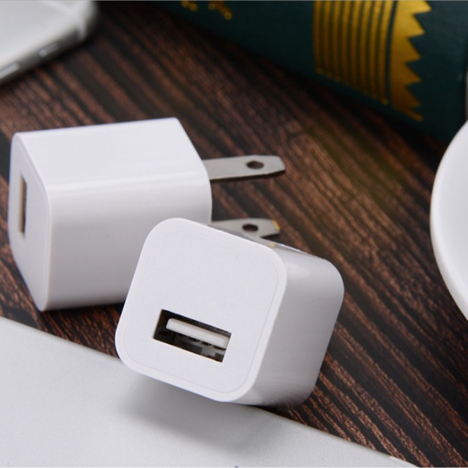 Cargador USB único 5V1A, cabezal de carga para teléfono móvil, enchufe de carga para pequeños aparatos, adaptador de corriente estándar estadounidense de baja potencia