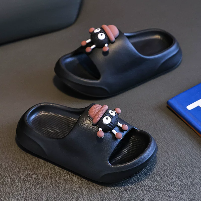 Детские летние мультяшные сланцы для мальчиков, нескользящие шлепанцы для дома, мягкая подошва