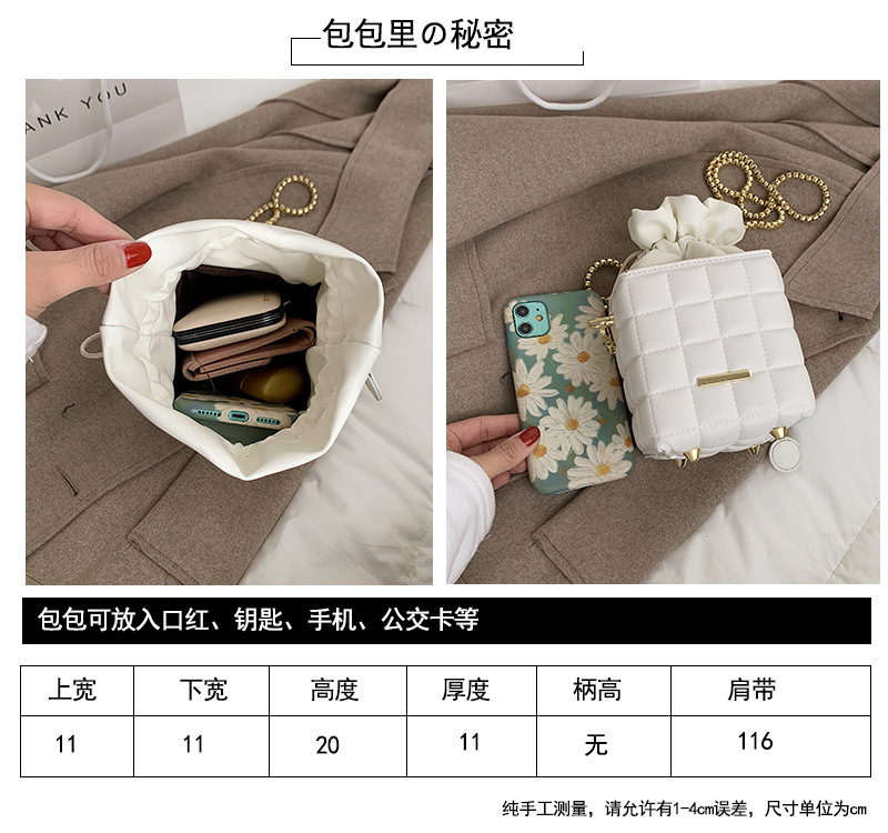 Fashion Chain Embroidery Thread Drawstring Shoulder Messenger Bag Wholesale display picture 25