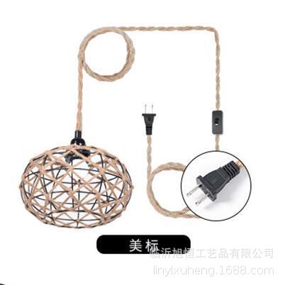 Lámparas de cordón de cáñamo linterna de bambú tejida a mano hotel de viento pastoral restaurantes de granja creativa decoración de lámparas personales