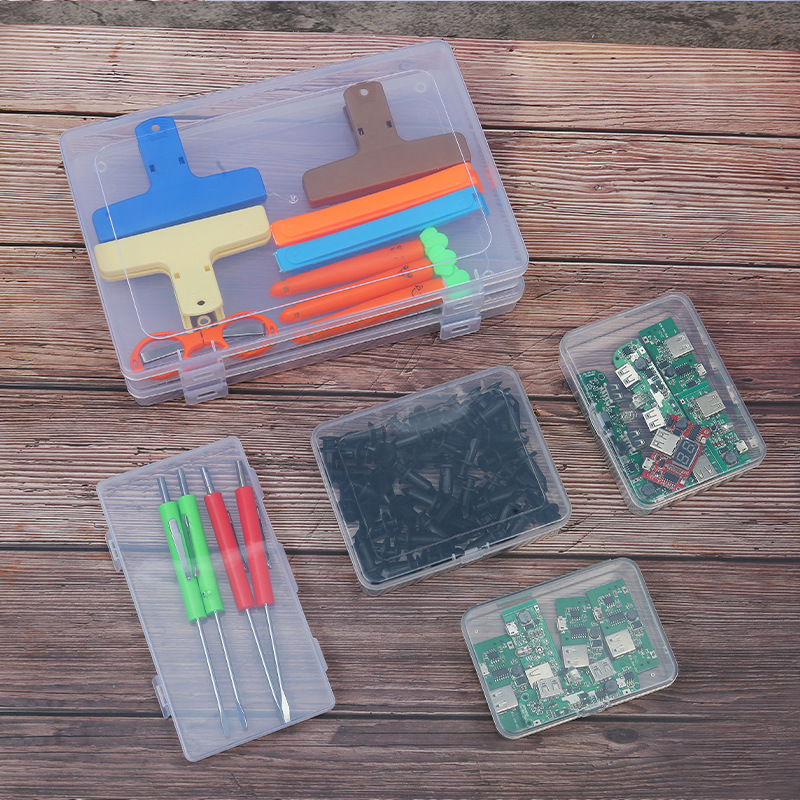 透明フラット長方形プラスチック収納ボックス部品カード文具ミニ小さなボックスビーズジュエリー pp ボックス収納|undefined