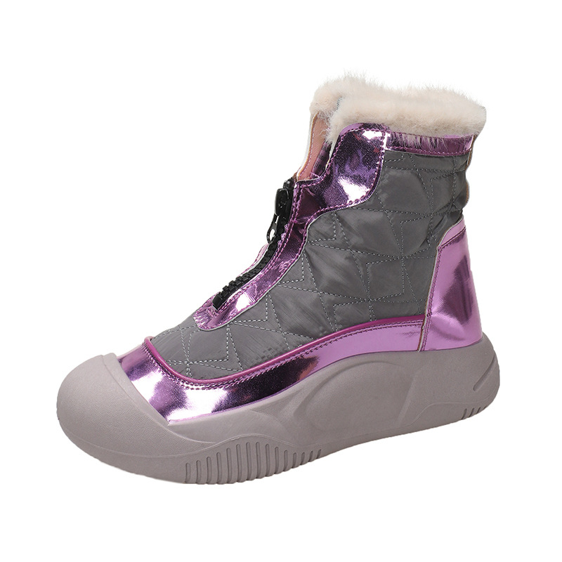 Stivali da neve spessi e morbidi con suola spessa in inverno 2024, nuovi stivali da studente in cotone caldi e alla moda per le donne_voghion.com