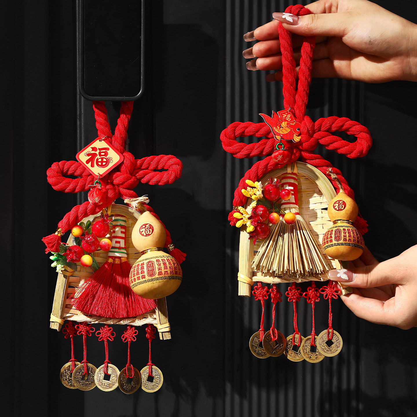 horse year ten thousand words knot pendant 2026 horse year new spring festival gourd broom ornaments spring festival chinese knot new year decoration