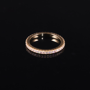 Cold Style Full Diamond Row Ring 9/10/14K/18K Gold Set with Moissanite Ring Small Moissanite Ring Does Not Fade