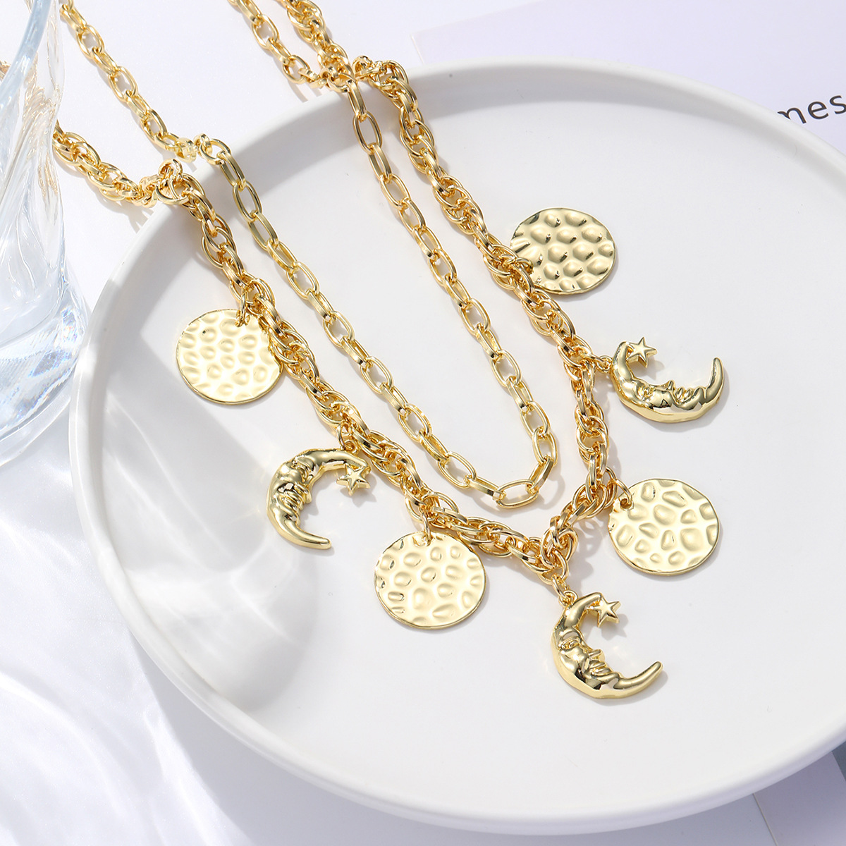 collana con occhio di diavolo di alta qualità, nuova collana multistrato con ciondolo in lega con occhio esagerato_voghion.com
