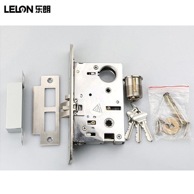 Lelang venta al por mayor reforzado función de bloqueo inverso accesorios de bloqueo de puerta antirrobo American Standard 87 agujero distancia cobre lengua de lujo gran cuerpo de la cerradura