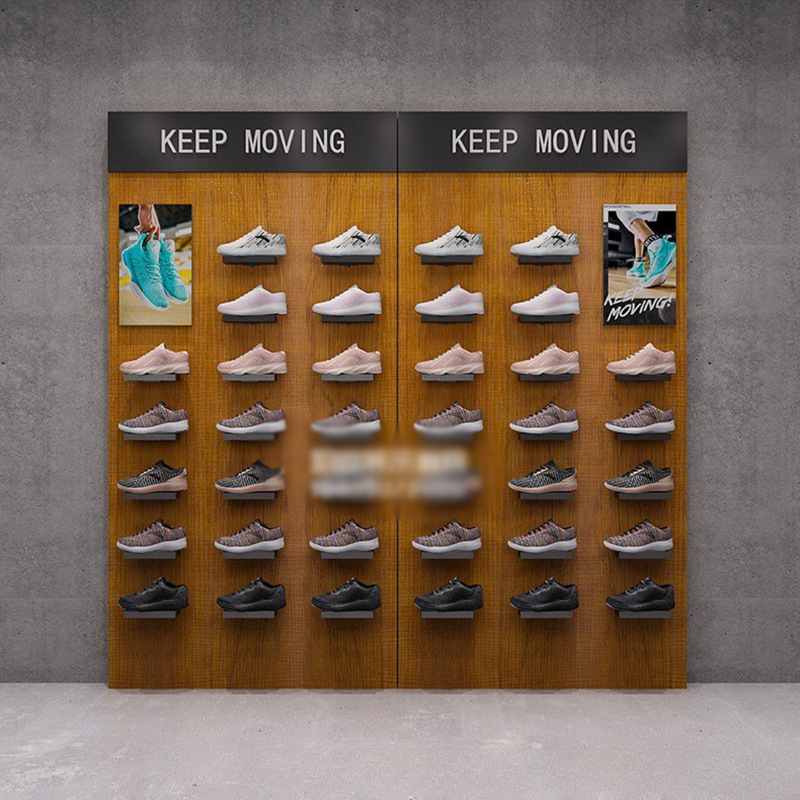 Tienda de ropa estante de exhibición gabinete de exhibición de pared Zapatero tienda de zapatilla de deporte estante centro comercial tienda de zapatos estante de zapatos