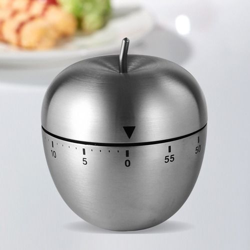 Creative stainless steel kitchen timer egg apple timer mechanical reminder countdown kitchen gadget