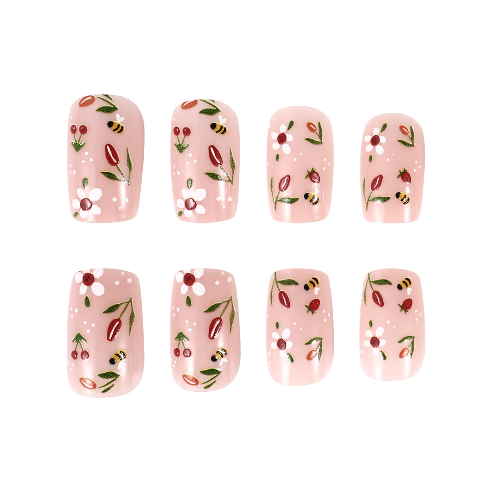 35g Weight press-on nails Nail Supplies 1 Set Quantity ABS Material Flower Pattern Casual, Sweet Style Casual Sweet Flower ABS Press-on Nails 1 Set 5