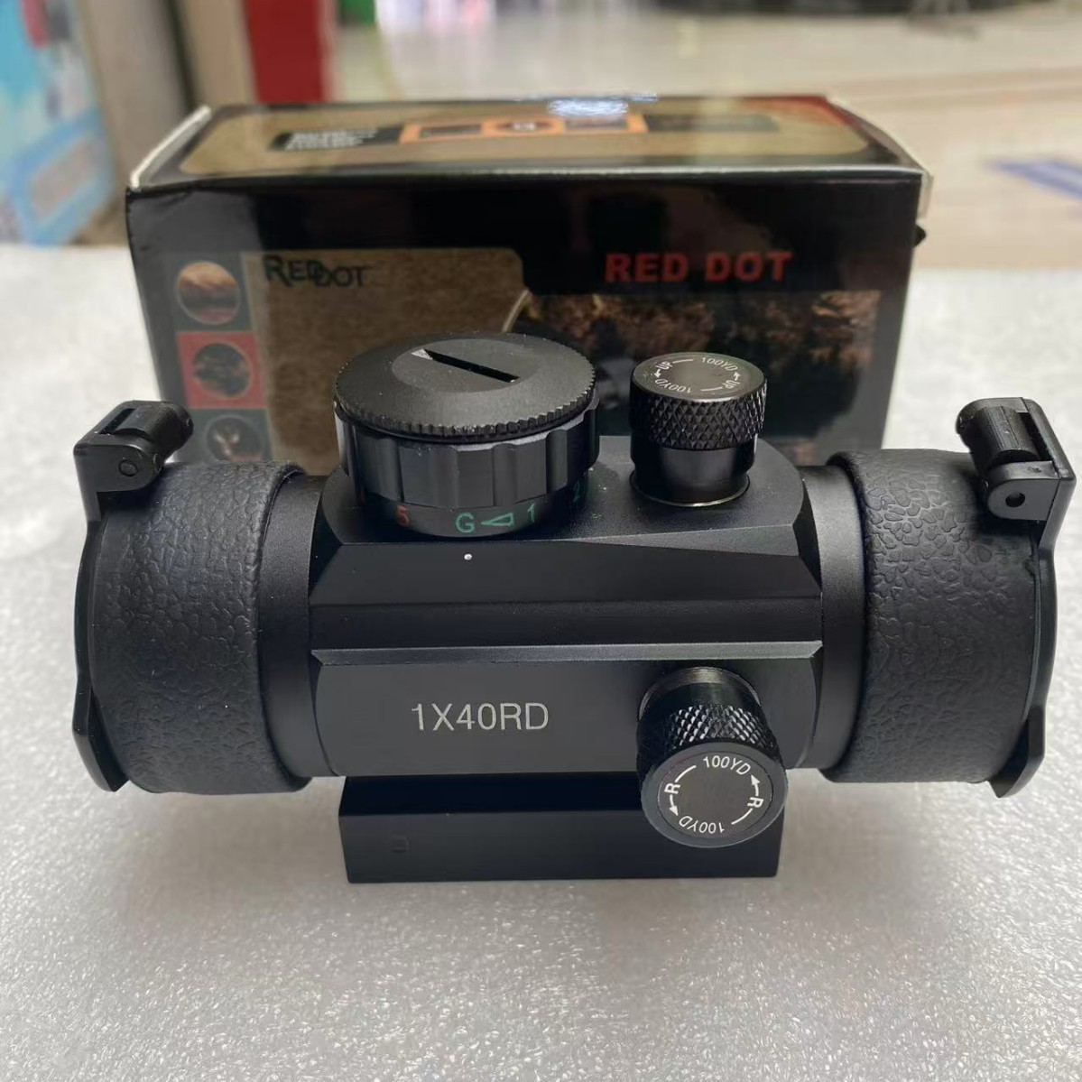 Objetivo de búsqueda de objetos 1 × 40 telescopio láser al por mayor de objetos de búsqueda de objetos ajustables hacia arriba, hacia abajo, hacia atrás