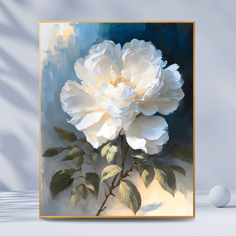 Camellia | Digital Oil Painting DIY Filling and Coloring Hand-Painted Decompression and Healing Student Graffiti Oil Paint Decorative Painting