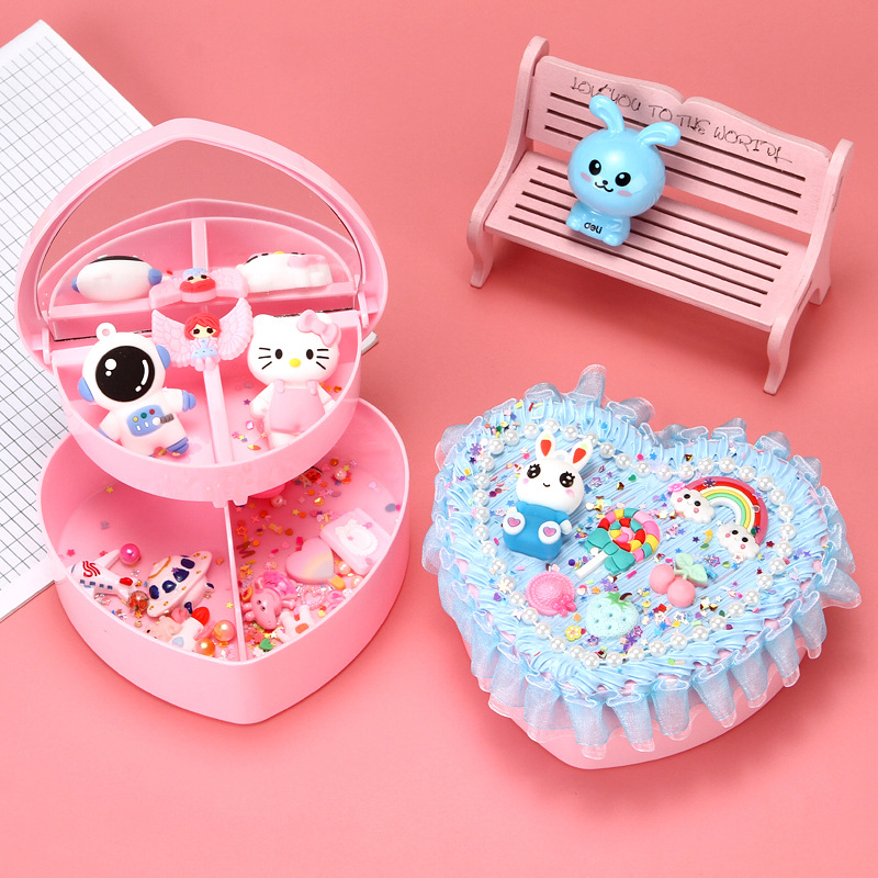 블루 레인보우 토끼 + 이중 보관 상자