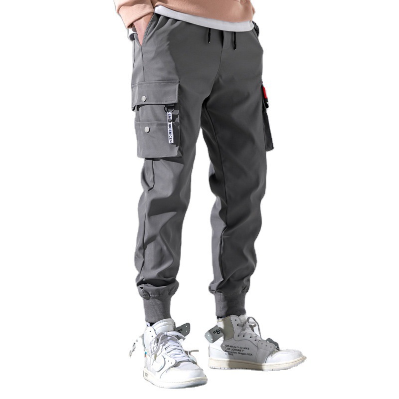 Overalls Men's Fashionable Brand Fleece-Lined Autumn and Winter ins Straight Pants Straight Loose Sports Korean-Style Fashionable Casual Pants