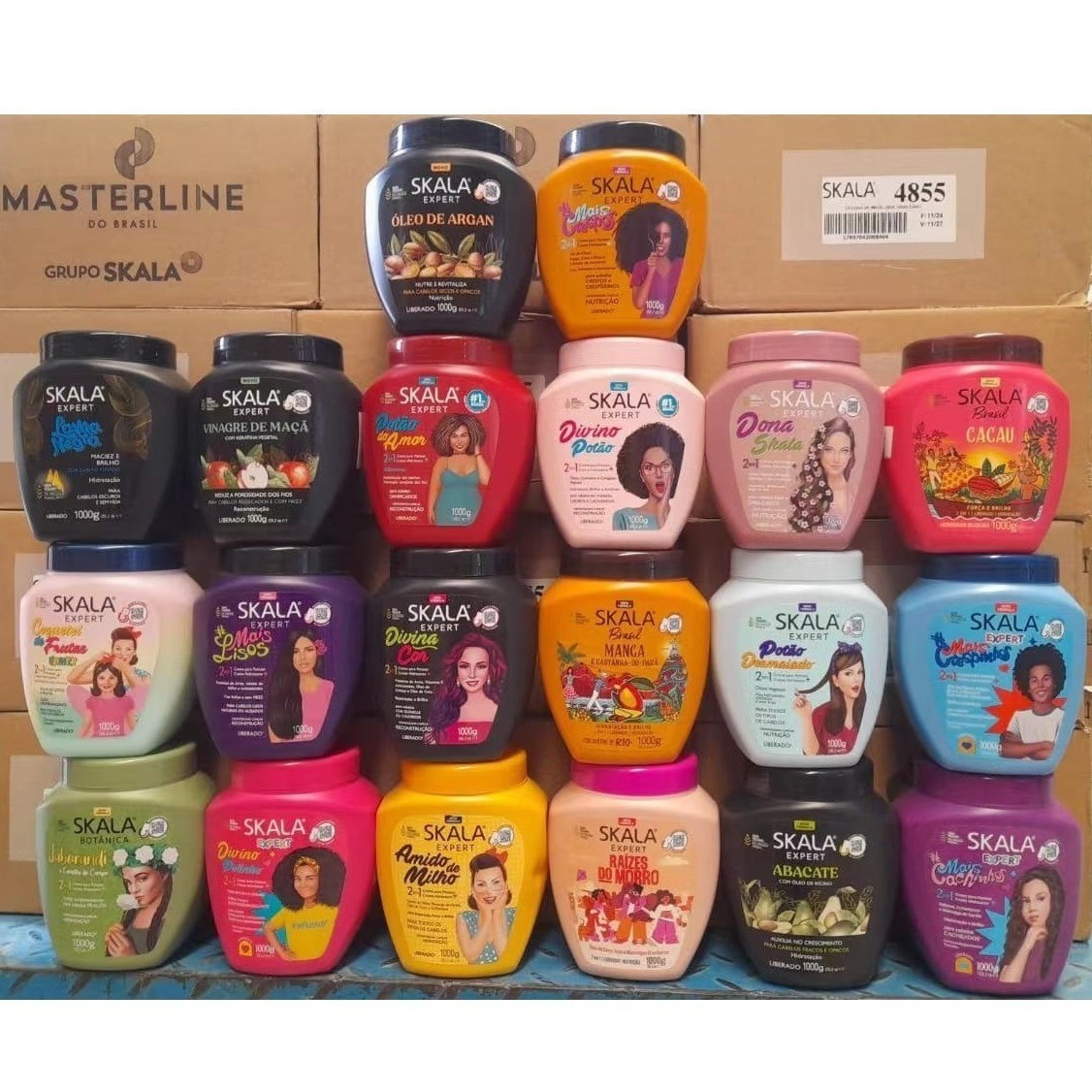 Transfronterizo skala Mais Cachos comercio exterior máscara para el cabello 2 en 1 mejora el cabello seco, peludo y suave image 1