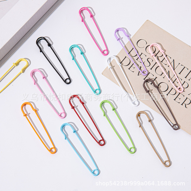 7.5cm Large Safety Pins High-Strength Thickened Colorful Safety Pins Large Size Clothing Sweater Cardigan Decorative Pins