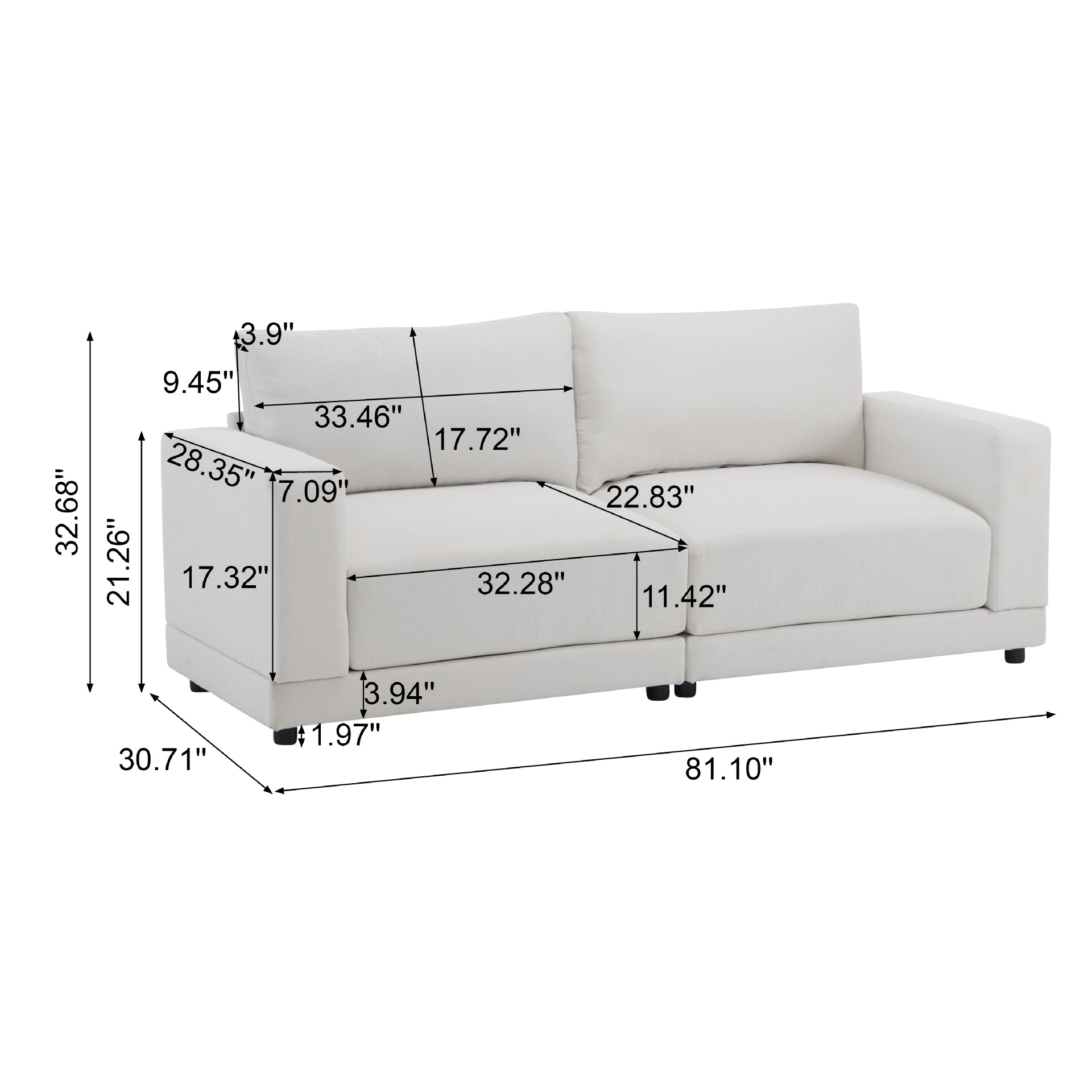 Sofá minimalista, tela, sala de estar para el hogar, piso, sofá de tela moderno, simple, grande y pequeño image 3