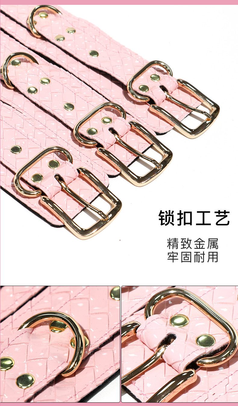 Jiuai Fish-Scale Restraint Set, 7-Piece Metal & Leather Bonding Kit, Black — detail image 16