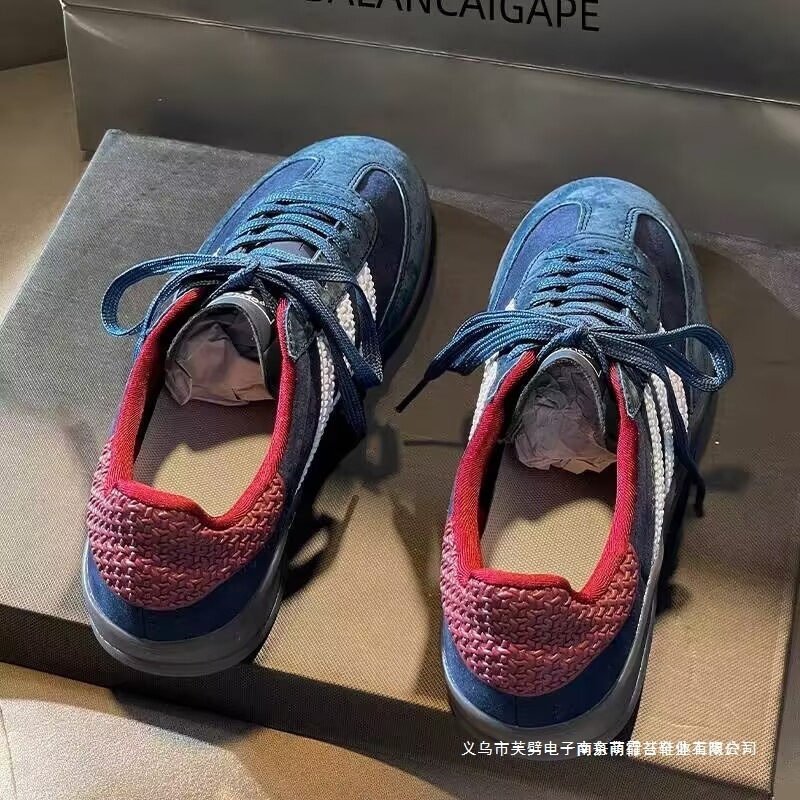 官网蓝莓色复古德训鞋男女款小众美式情侣板鞋休闲运动鞋|undefined
