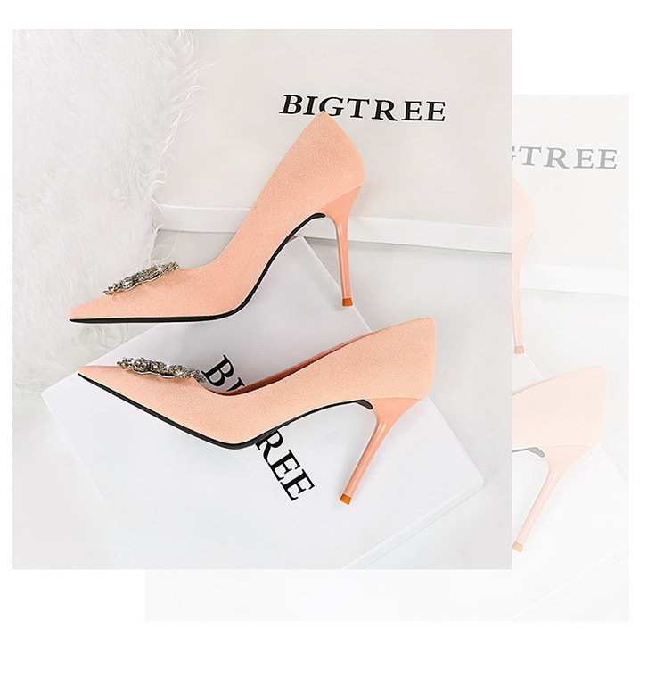 Women's Shoes banquet high heels stiletto women's shoes suede shallow mouth pointed metal butterfly rhinestone single shoes_voghion.com