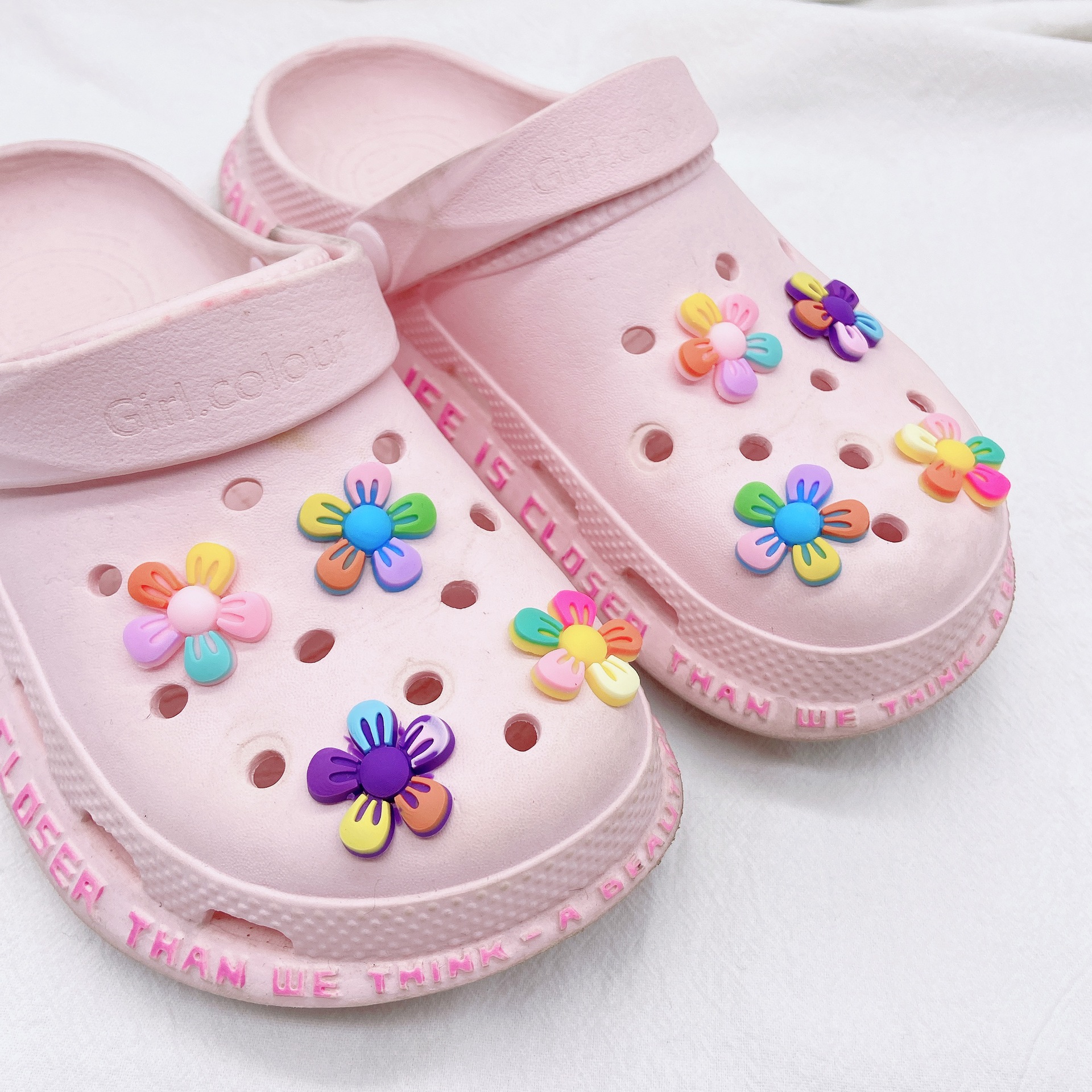 Plastic Material Flower Shoe Accessories Plastic Slippers Summer Shoe Buckle