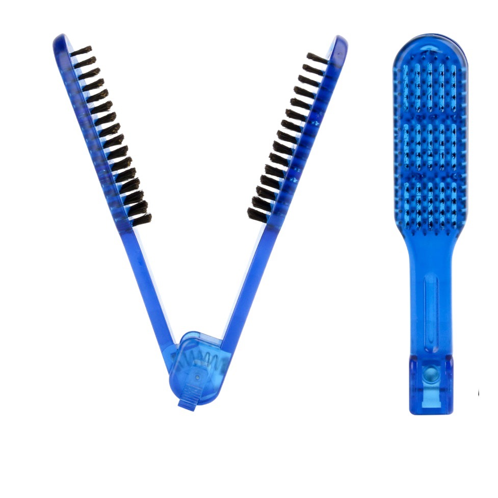 Amazon pelo liso peinado madera contrachapada peine resistente a altas temperaturas anti-estática alisado peine del pelo plástico transparente en forma de V melena peine